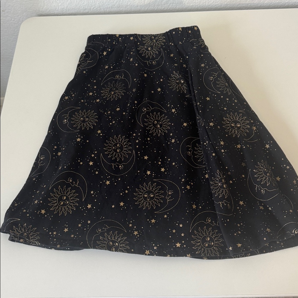 Dangerfield Black Skirt with Gold Patterns